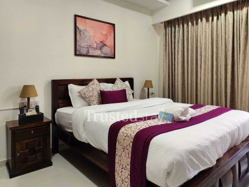 Bedroom of Proxima Residences TrustedStay Service Apartment in Andheri East, Mumbai