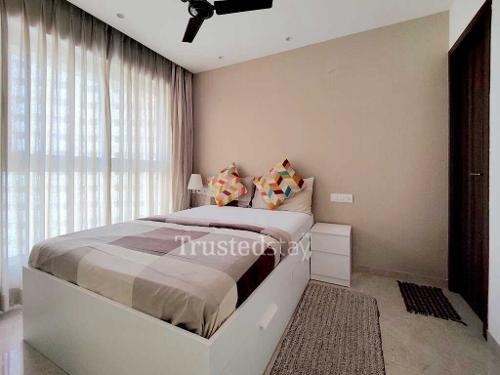 Bedroom One of Regent Hills TrustedStay Service Apartment in Powai Mumbai